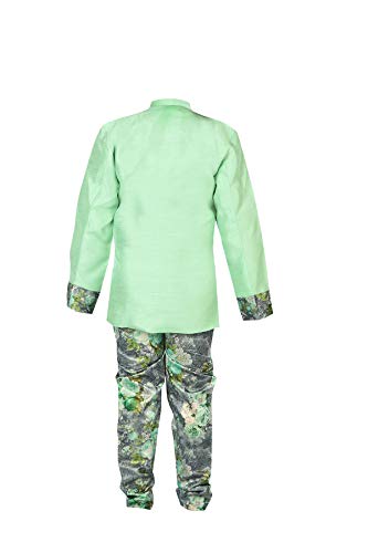 Image of AHHAAAA Kid's Cotton Blend Casual Indo-Western Kurta and Pyjama Set