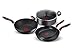 Lagostina Linea Rossa Set di Pentole e Padelle per Induzione, Nero/Rosso, 5 Pezzi, Alluminio