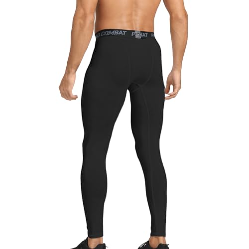 HYCOPROT 4 Pack Men's Compression Pants Tights Athletic Leggings Cool Dry Workout Baselayer Bottoms for Running Yoga Gym3
