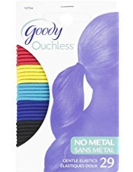 Goody Ouchless No Metal Hair Elastics, Rio, 4 mm, Assorted Colors, 29 Count
