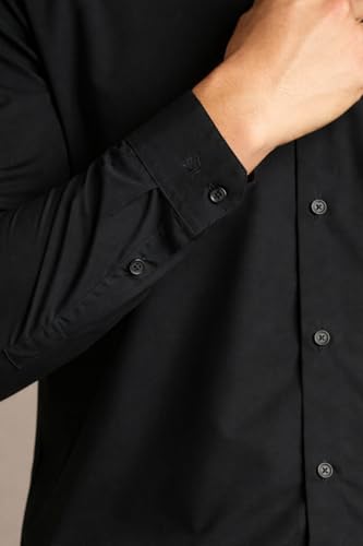 Image of Louis Philippe Men's Slim Fit Bamboo Blend Sustainable Stretch Young Formal Shirt