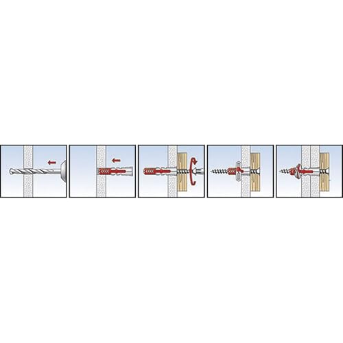 Miniatura 4 de fischer DUOPOWER 10 x 80, caja redonda con 25 tacos fischer universales, de alto rendimiento de 2 componentes, de plástico para fijación en hormigón, ladrillo, piedra, cartón yeso y más