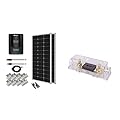 Renogy 200W 12V Monocrystalline Panel Starter 40A Rover MPPT Controller/Mounting Z Brackets/Tray Cable/Adaptor Kit, RV Solar Charging, Boats, Off-Grid System & 40A Set w Holder ANL Fuse