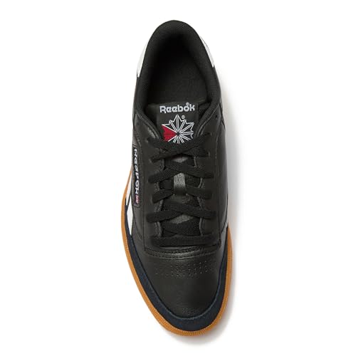 Reebok Club C Revenge Vintage Sneakers for Men - Casual Tennis Mens Shoes, Black/White/Gum, 11.5