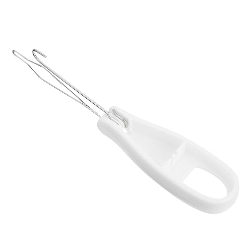 COLLBATH Zipper Puller One-Hand Button Tool Coat Button Hook Helper Zipper Helper Button Hook for Jeans One Hand Buttons Aid Button Hook and Zip Puller Grabber Tool Hand Tools White Steel