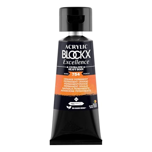Acrylique Orange permanent BLOCKX 71754BXC peinture semi-transparente tube 75ml