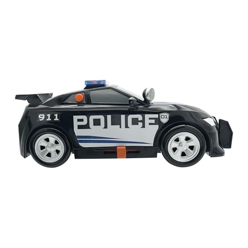 Mighty Fleet Power Movers 15” Interactive Police Car Toy – Motion Drive Motorized Action, Flashing Lights & Siren, Working Spotlight, Batteries Included, Kids Ages 3 + by Mighty Fleet - Used condition - CA$21.59