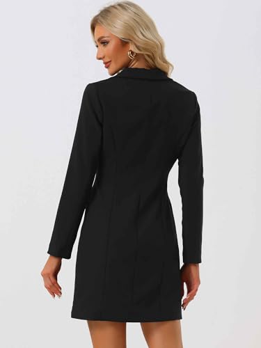 Allegra K Women's Blazer Dress Notched Lapel Collar Teacher Office Work Jackets Outfits4