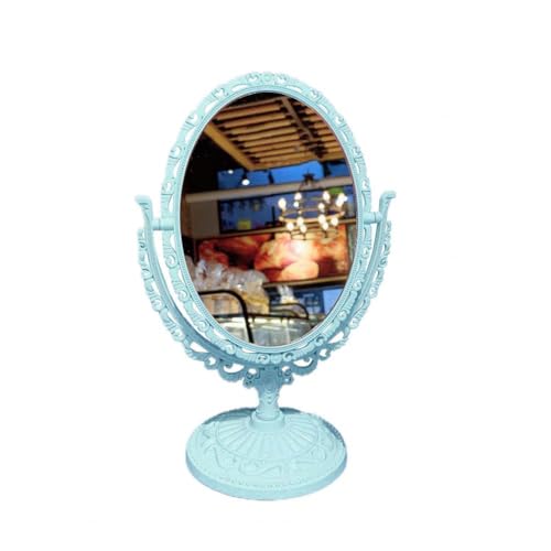 Espejo de maquillaje ovalado AKOAK de escritorio, 360° rotativo miniatura 3