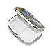 Elegant Autumn Wolf & Mountain Pill Box with Mirror 2 Compartments Square Pill Organizer for Pocket