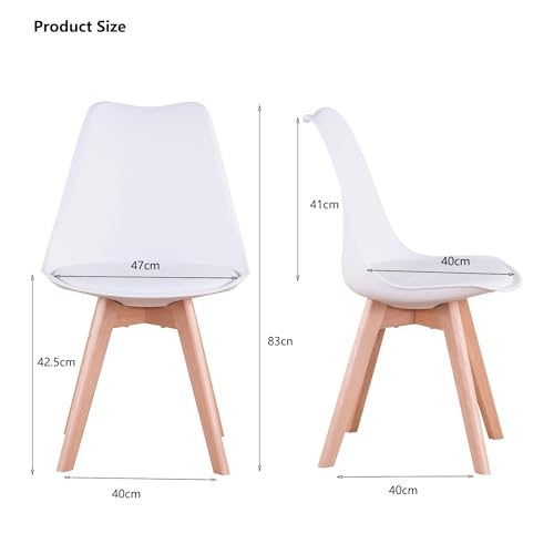 Mesa de comedor moderna y 6 sillas blancas para desayunos en cocina 5