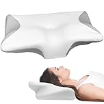 Brysalis 63 x 37 x 12cm Cuscino Cervicale, Cuscino Memory Foam, Cuscino Ortopedico, Cuscini per Cervicale, Cuscino Ergonomico, Guanciale per Chi Dorme di Fianco, sulla Schiena o sulla Pancia