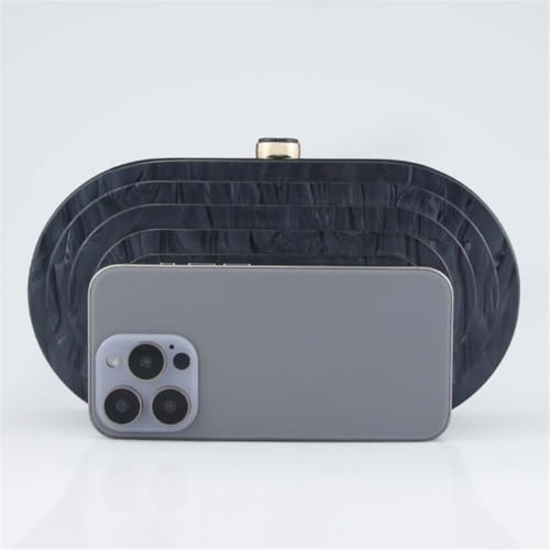 Image of Acrylic Evening Clutch Bag for Women Shell Shape Shoulder Crossbody Bag Glitter Marble Purse Handbag