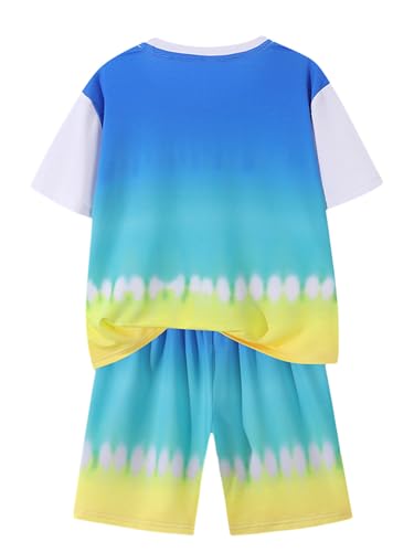 FEESHOW Kids Boys Sport Shorts Set Piece Quick Dry Athletic Tshirts With Football Shorts Set Activewear2