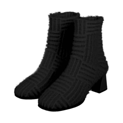 Bottes d'hiver à talons hauts en maille souple pour le bureau