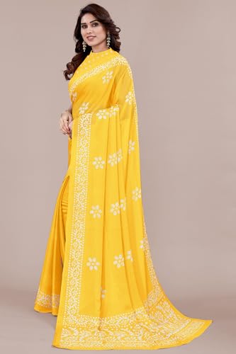 MIRCHI FASHION - Women's Chiffon Batik Print Saree