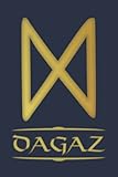  Dagaz - Rune - Tag / Älteres Futhark: Notizbuch (6“ x 9“ ~ DinA5) 120 gepunktete Seiten (Dot Grid) Notizbuch / Tagebuch mit magischem nordischen Runen-Motiv als Geschenk zu allen Anlässen