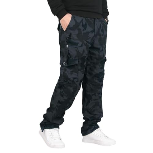 Pantalon cargo d'hiver en coton coupe-vent isolant thermique pour homme