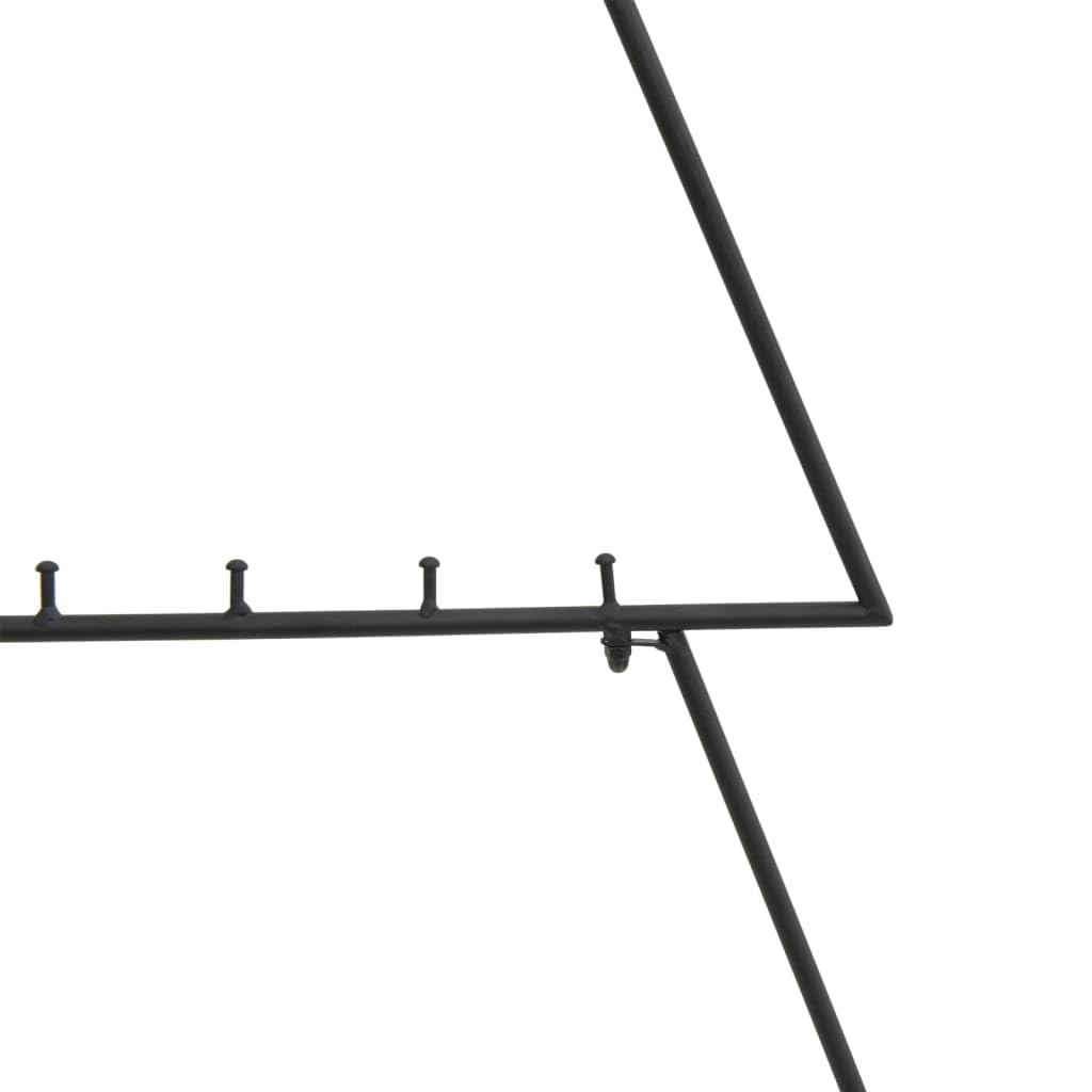 Sapin de Noël en métal noir 90 cm avec 18 crochets - En acier revêtu par pulvérisation - Design moderne pour boules de Noël et guirlandes lumineuses - Peu encombrant