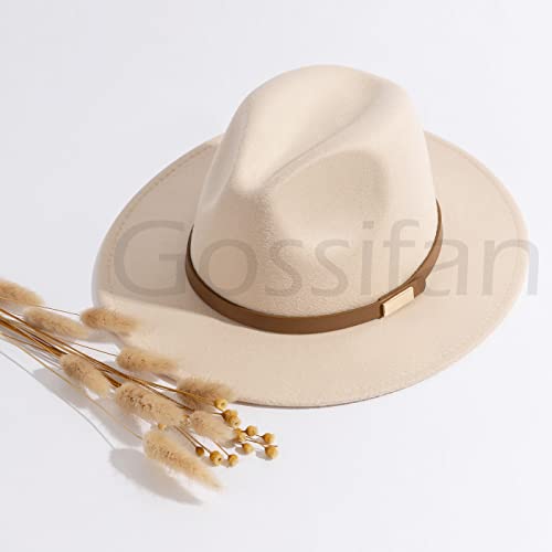 Image of Fedora Hats for Men Wide Brim Panama Hat with Classic Belt