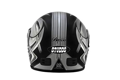 Studds Bravo D3 Full Face Helmet, Black and Grey (Large 580MM) - Image 3