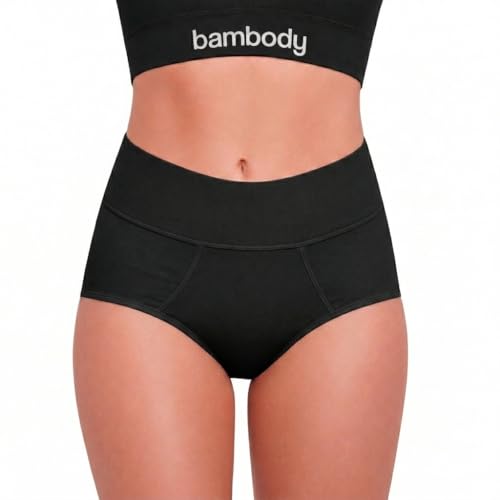 Bambody Absorbent Period Panties - Bamboo Rayon - Leakproof Period Underwear for Women and Teens - All-Day Long - Overnight Protection - 1pk - Large