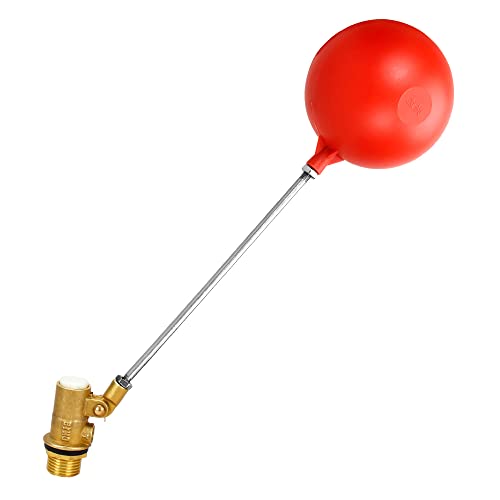 Float Ball Valve Plastic Water Float Valve Mini Plastic Float Valve with Adjustable Arm for Automatic Water Level Control of Water Tank (1/2 15DN)