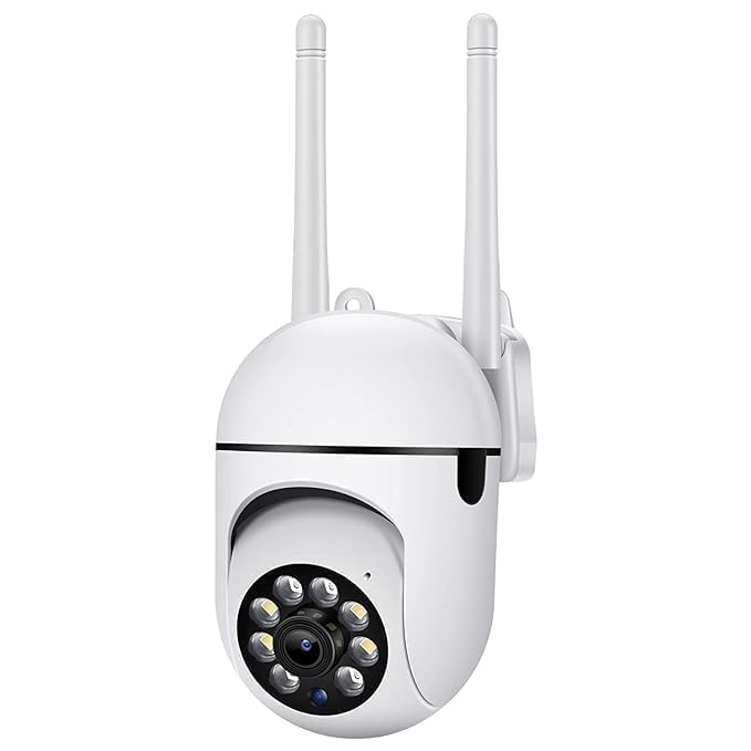 SIFACAM 1080P Full HD PTZ Camera with Wi-Fi, Pan Tilt, Two-Way Audio, Motion Detection, Night Vision, Waterproof, Supports 128G SD, White