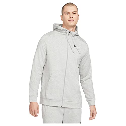 Nike Herren Dri-FIT Hoodie, Dark Grey Heather/Black, L