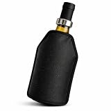 MANJEMAR Enfriador de Botellas de Vino + Anillo Antigoteo – Funda Enfriadora sin Hielo Reutilizable con Gel – Mantiene el Vino Frío 2h –Regalo ideal para Amantes del Vino, Casa y Restaurantes(Negro)