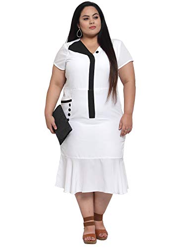 Image of Flambeur Women's Crepe Fit and Flare Knee-Length Casual Dress