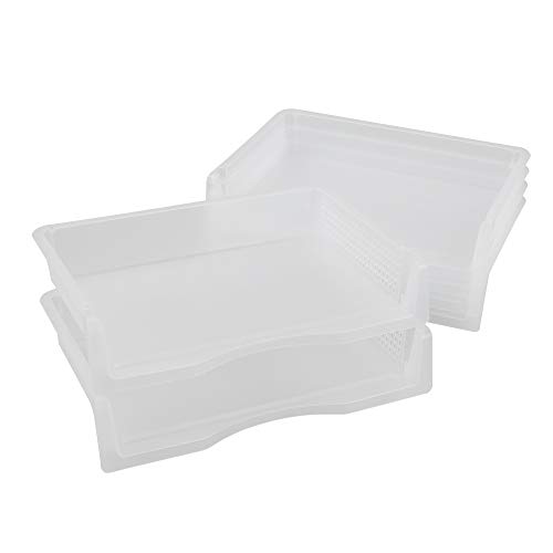 Kiddream Set of 6 Clear Desk Letter Tray Stackable Paper Tray
