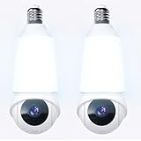 JCMNETE Light Bulb Security Camera, Smart AI Cam 2K HD Outdoor Lightbulb Camera, 5G&2.4G WiFi PTZ Camera, 1000-Lumen LED, Color Night Vision, 911 Emergency Calling, Motion Dection (1Pack)