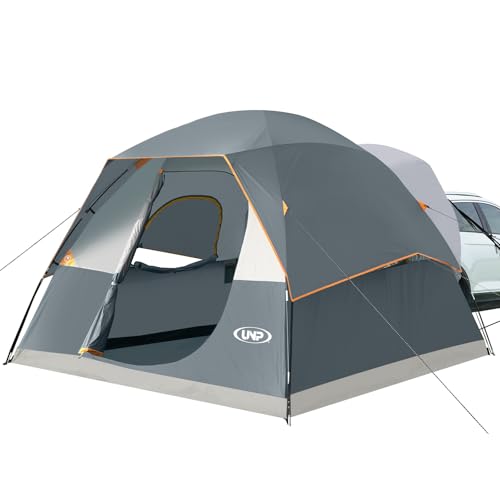 UNP SUV Dome Tent for Camping, Outdoor 6 Person Car Camping Tent, Easy Set Up SUV Tailgate Tent with Rainfly 10' x 10' Vehicle Camping Tent