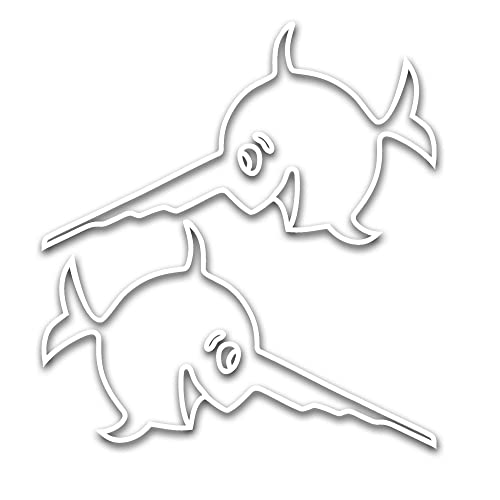Autocollants poisson rieur pour sous-marin 60 x 35 cm - Lot de 2 stickers de décoration navale