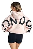 Lang Horn London Hoodies for Women UK Oversized Sweatshirts Letter Print Pullover Hoodie Women With Pocket and Drawstring Medium Pink
