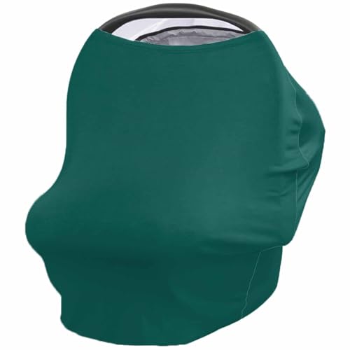 Nursing Cover for Breastfeeding Scarf, Dark Green Solid Color Baby Car Covers Super Soft Multi Use for Canopy Shopping Cart Cover Blanket Stroller Cover