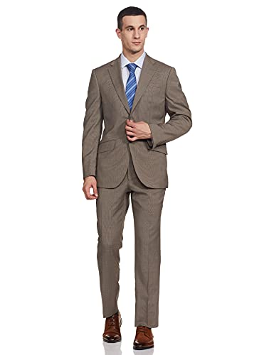 Image of Raymond Wool Men's Full Sleeve Contemporary FIT Dark Brown Formal Suit