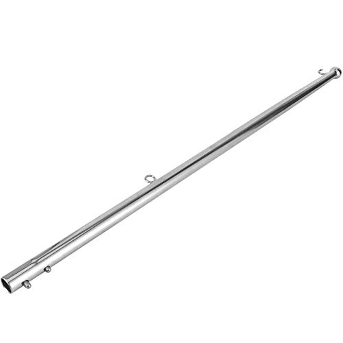 Mât de drapeau de bateau solide 610mm acier inoxydable pour rail