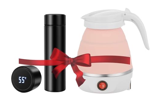 Image of COMBO Silicon Kettle 700ml Capacity | Automatic Shut-Off & Boil Dry Protection (SiliconKettle and bottle) AND 500ML Temperature Bottle,Hot and Cold