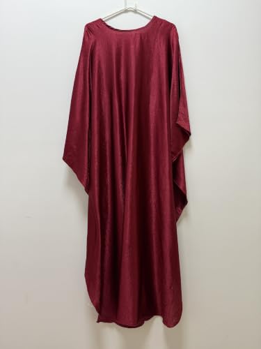 Image of RanRui Caftans for Women Solid Color Chiffon Plus Size Kaftan Dresses Beach Cover Up V Neck Batwing Sleeve Caftans Loungewear
