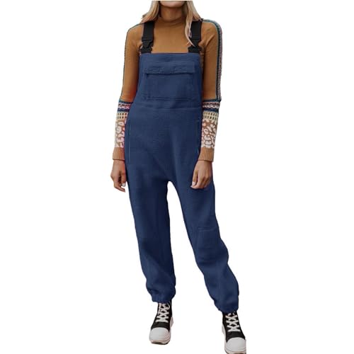Combinaison Sherpa à jambes larges et bretelles spaghetti tendance hiver