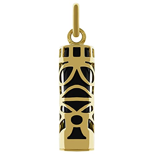 Générique Pendentif Tiki Plaqué Or 18 carats et Onyx - Neuf