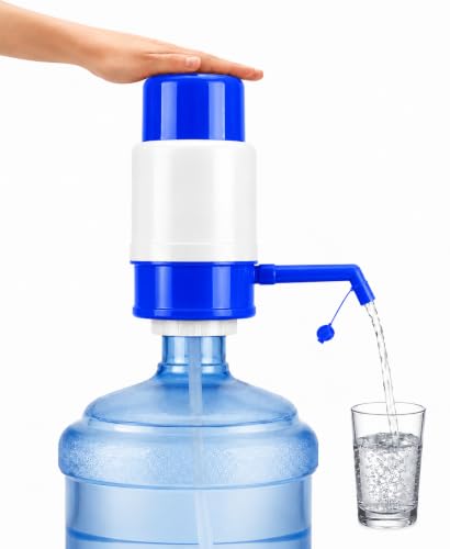 Image of Manual Water Dispenser Pump for 20-25 Litre Bottles | Portable Hand Press Water Pump| Food Grade Material| Easy Installation (Blue and White)