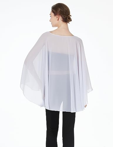 Women Poncho Cape High Low Chiffon Shawls Wraps Scarves Capelets for Evening Dress Bridal Wedding Party3