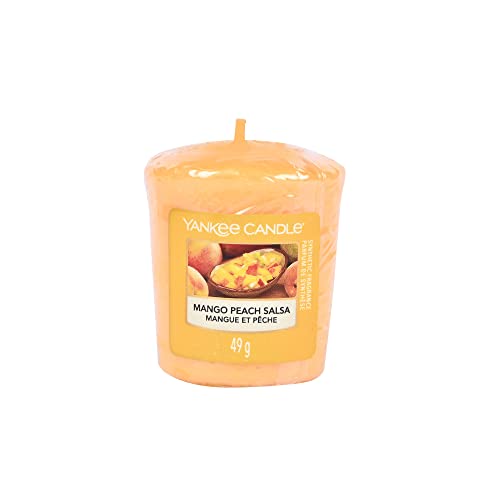 Yankee Candle Bougie Votive Parfum Mangue/Pêche Votive, Cire, Orange, 4.6 x 4.5 x 5.5 cm