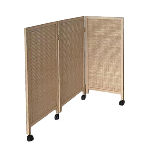 3/4/5/6/7/8パネルショートルームディバイダー、遮光・通気性プライバシースクリーン、ポータブル折りたたみ式パーティション、モバイルプーリー付き(80x40cm-3 panels)