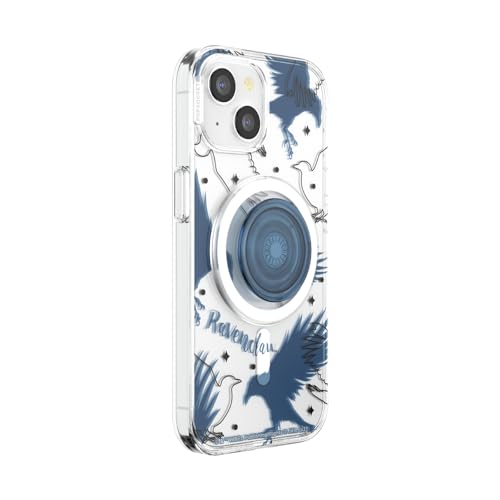 Image of PopSockets iPhone 15 Case with Round Phone Grip Compatible with MagSafe, Phone Case for iPhone 15, Wireless Charging Compatible, Harry Potter - Ravenclaw