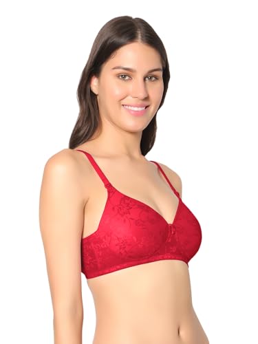 Image of SONARI Demi Cup Bra | Padded, Lacey net, Comfortable Nylon Material, Non Wired, Removable and Adjustable Bra Straps, Demi Cup, Hook and Eye Closure, Hand Washable - Soda