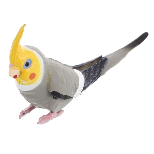 Toyvian Cockatiel Ornaments Simulation Parrot Model Artificial Bird Figurine Realistic Parrot Toy for Home Garden Decor Standing Bird Statue